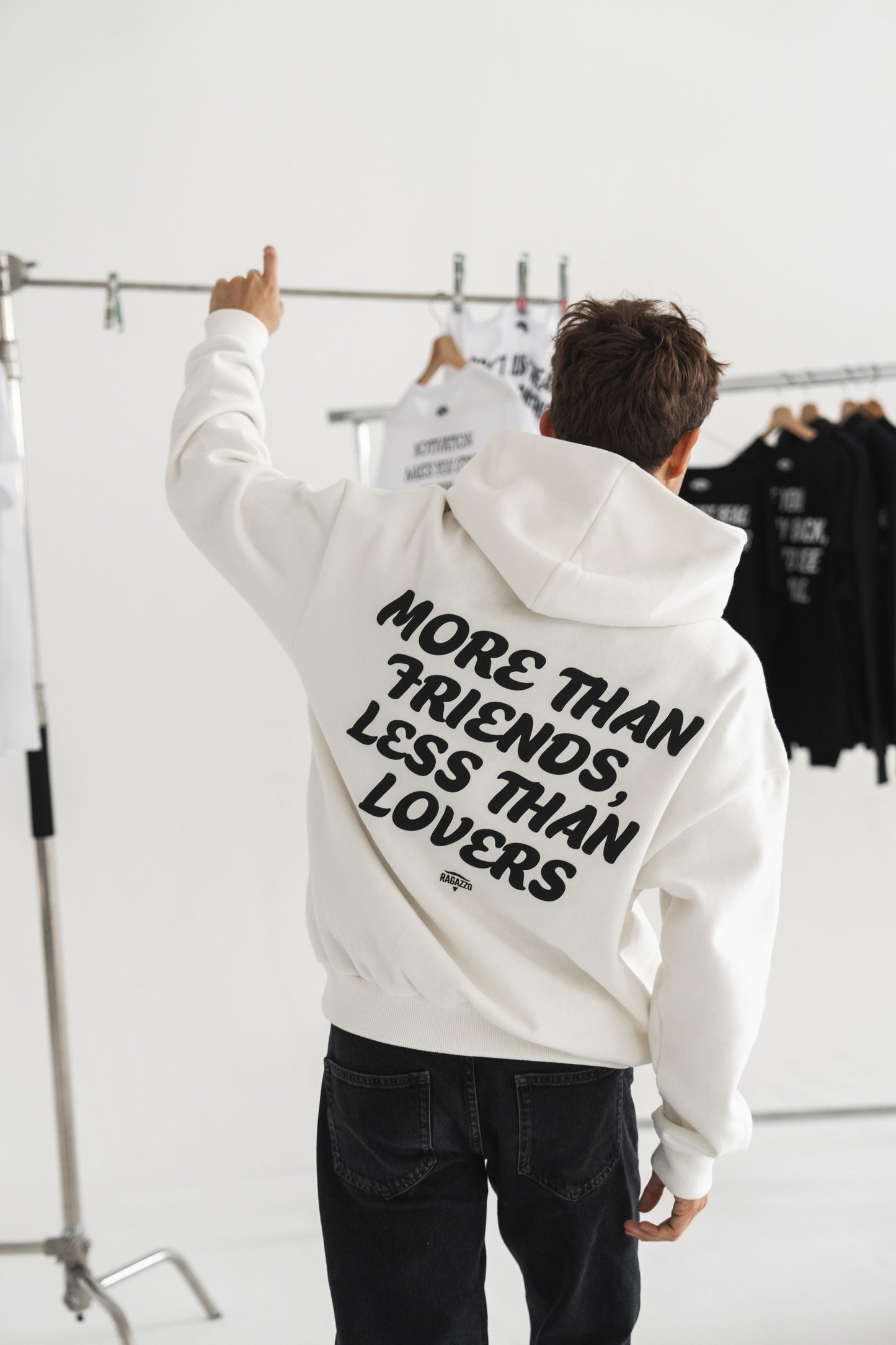 Hoodie • Meio-Branco • "More Than Friends, Less Than Lovers"